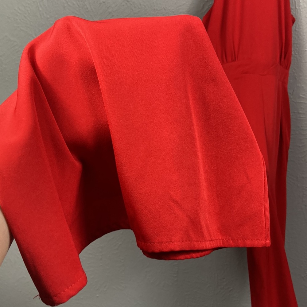 Fashion Nova Red Angelic Halter Wide Leg Pants Jumpsuit Women's Size XS - Picture 7 of 13